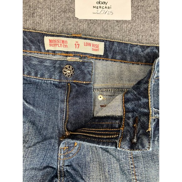 Mossimo Supply CO Womens Shorts Denim Low Rise Short Size 17 Faded - Picture 4 of 15